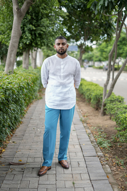 Mystical Shadows (Pure Linen Kurta Style Shirt) - AddysForMen®️