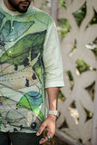Tranquil Tropic (Pure Linen Kurta Style Shirt) - AddysForMen®️