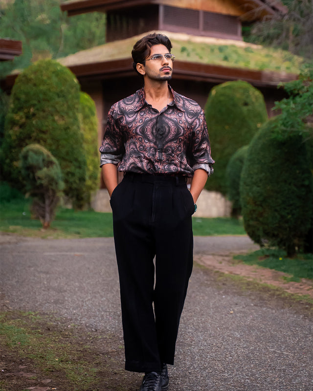 Velvet Rush Pure Bemberg Satin Full Sleeve Shirt