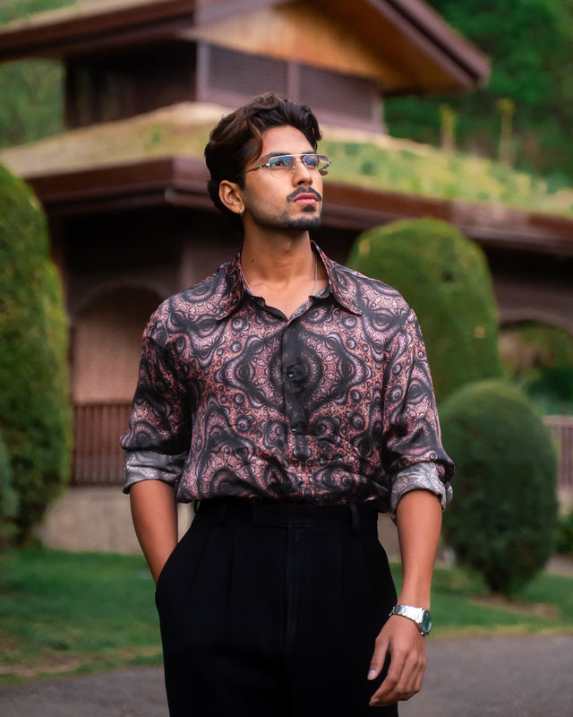 Velvet Rush Pure Bemberg Satin Full Sleeve Shirt