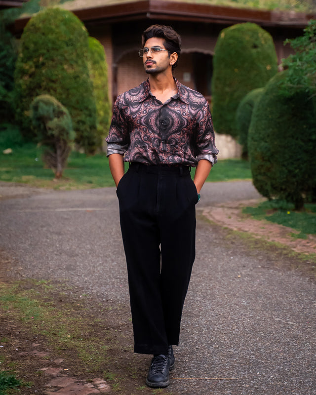 Velvet Rush Pure Bemberg Satin Full Sleeve Shirt