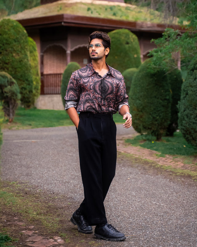 Velvet Rush Pure Bemberg Satin Full Sleeve Shirt