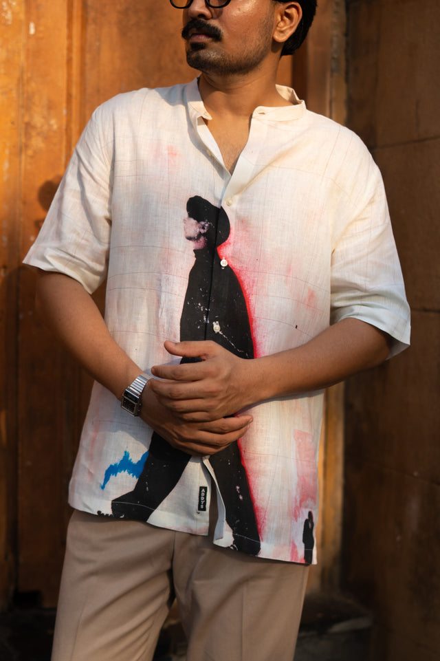 Midnight Walk Pure Linen Short Sleeve Unisex Shirt - AddysForMen®