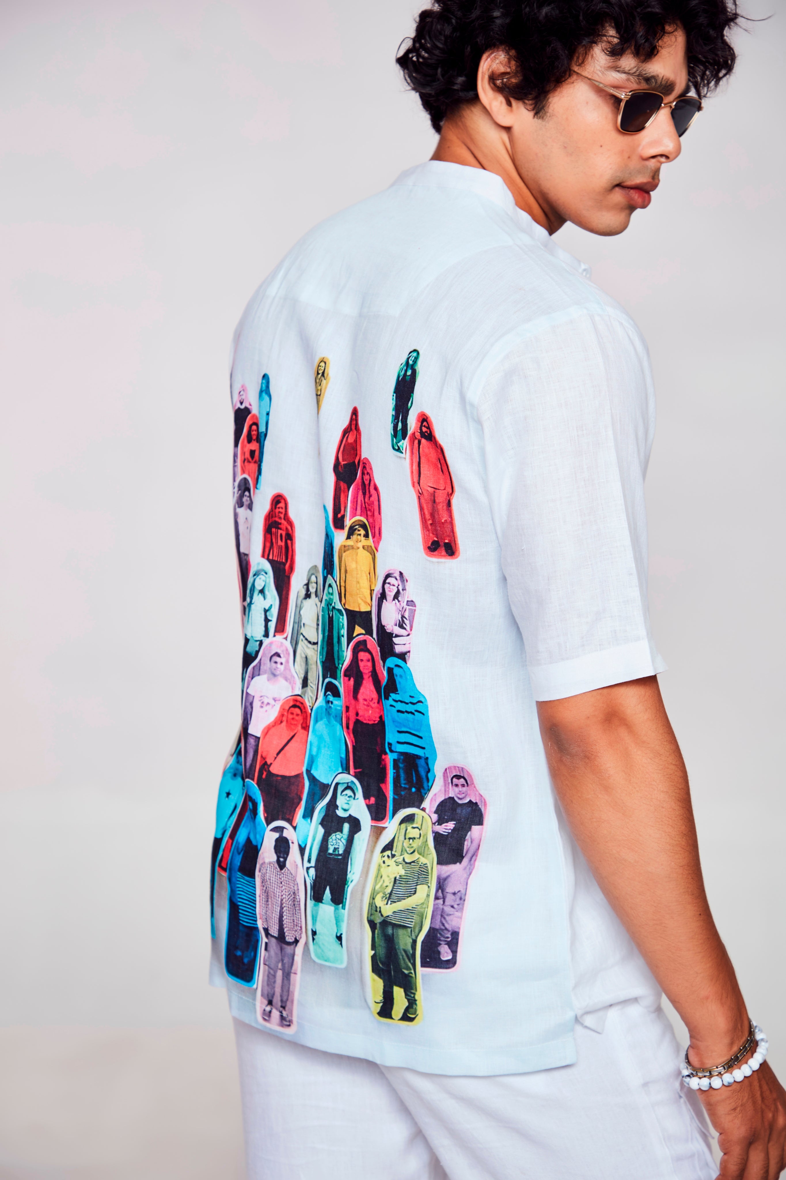 Tech Portrait : Connection to Human Creativity and Work - Pure Linen Short Sleeve Shirt