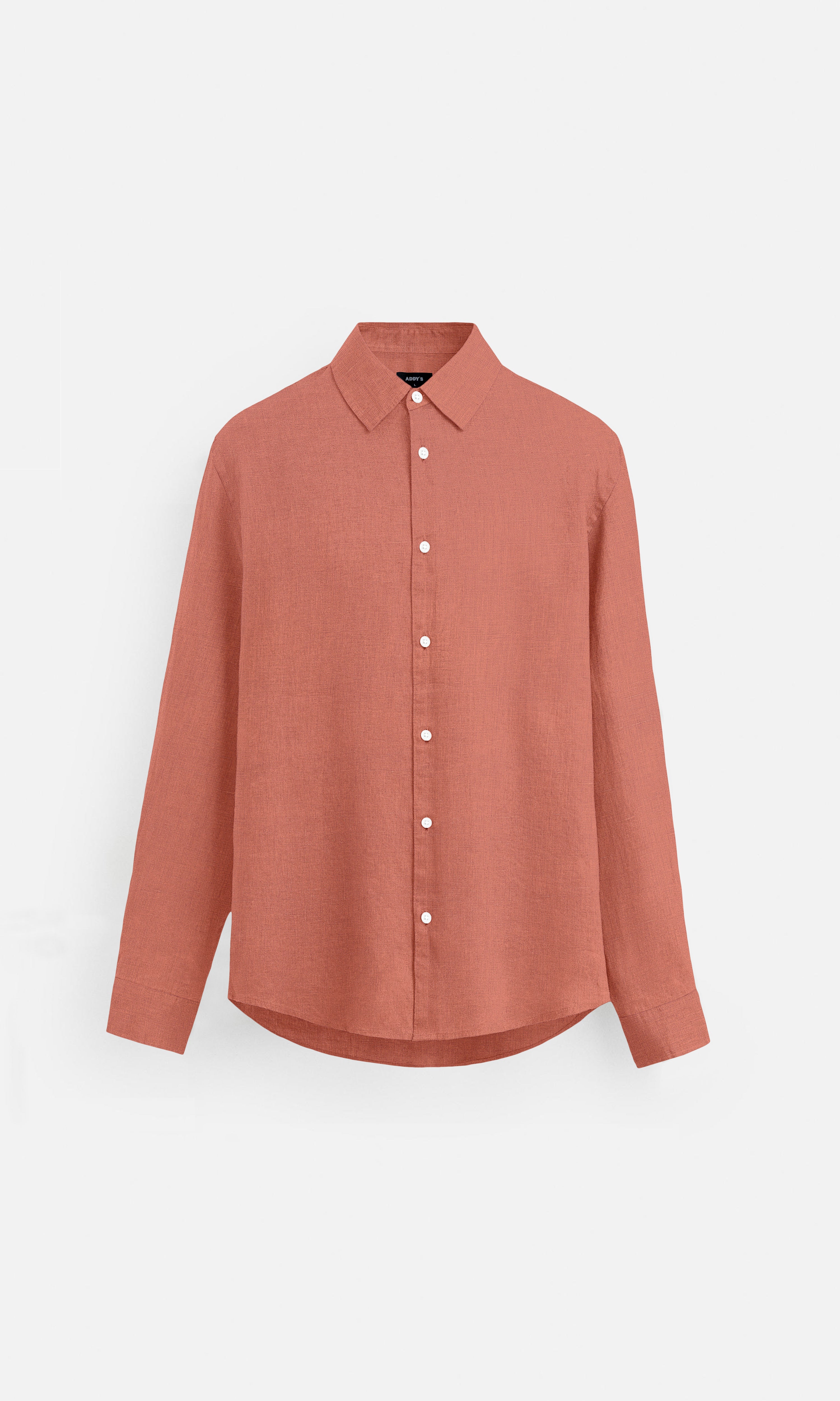 Burnt Orange Pure Linen full Sleeve Shirt - AddysForMen®