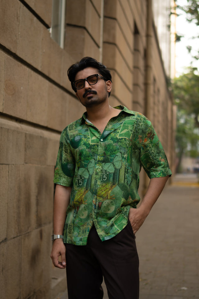 Forest Flow Pure Ecovero (viscose) Shirt, shirt for men, shirt for women, shirts for men, shirts for women, Short Sleeve shirt, satin Pure Ecovero (viscose) shirt, beach wear shirt, party wear shirt