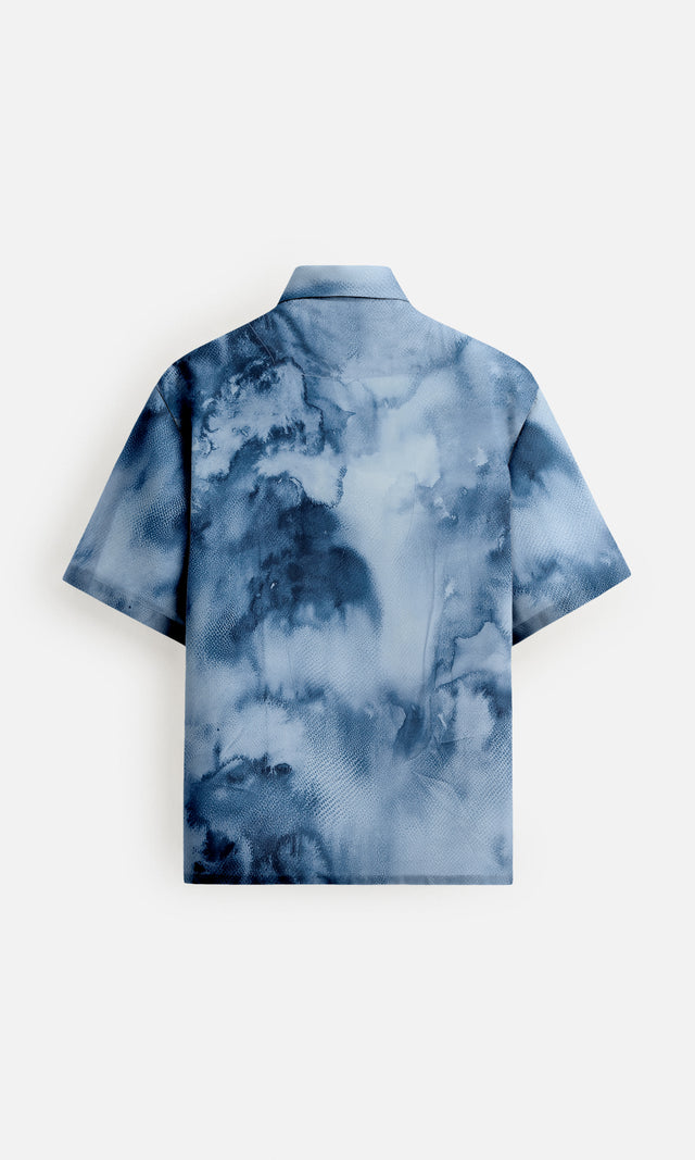 Lost in Blue Pure Bemberg Satin Short Sleeve Shirt