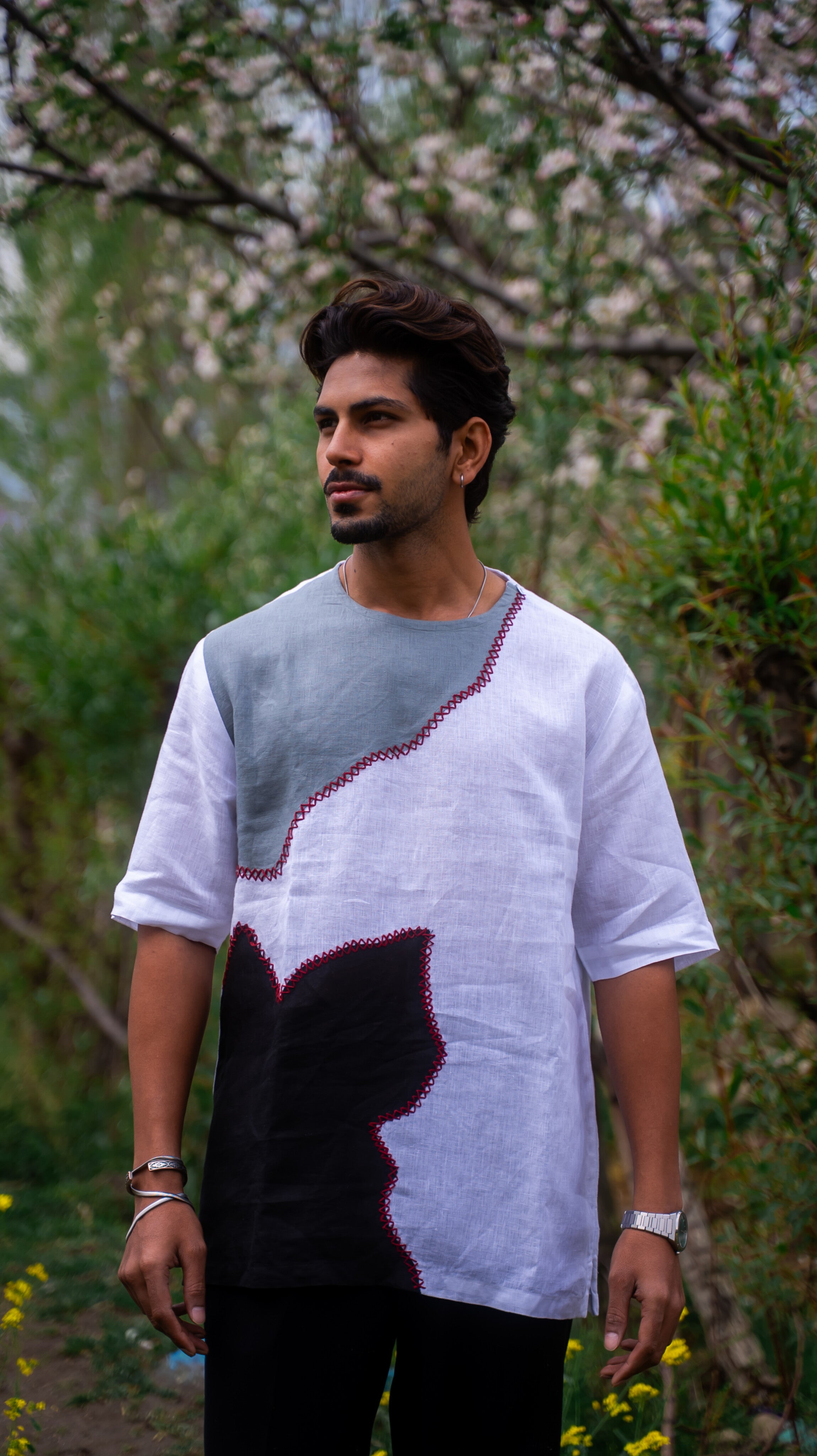 Threaded Soul Pure Linen Designer Tshirt Style Shirt