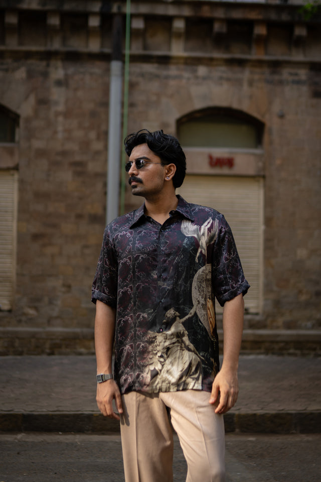 Shadow Horizon Pure Bemberg Satin Short Sleeve Shirt