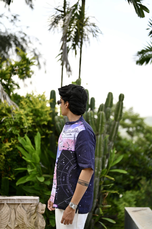 "Stellar Infusion : Unveiling the Wonders of the Universe - Short Sleeve Shirt"