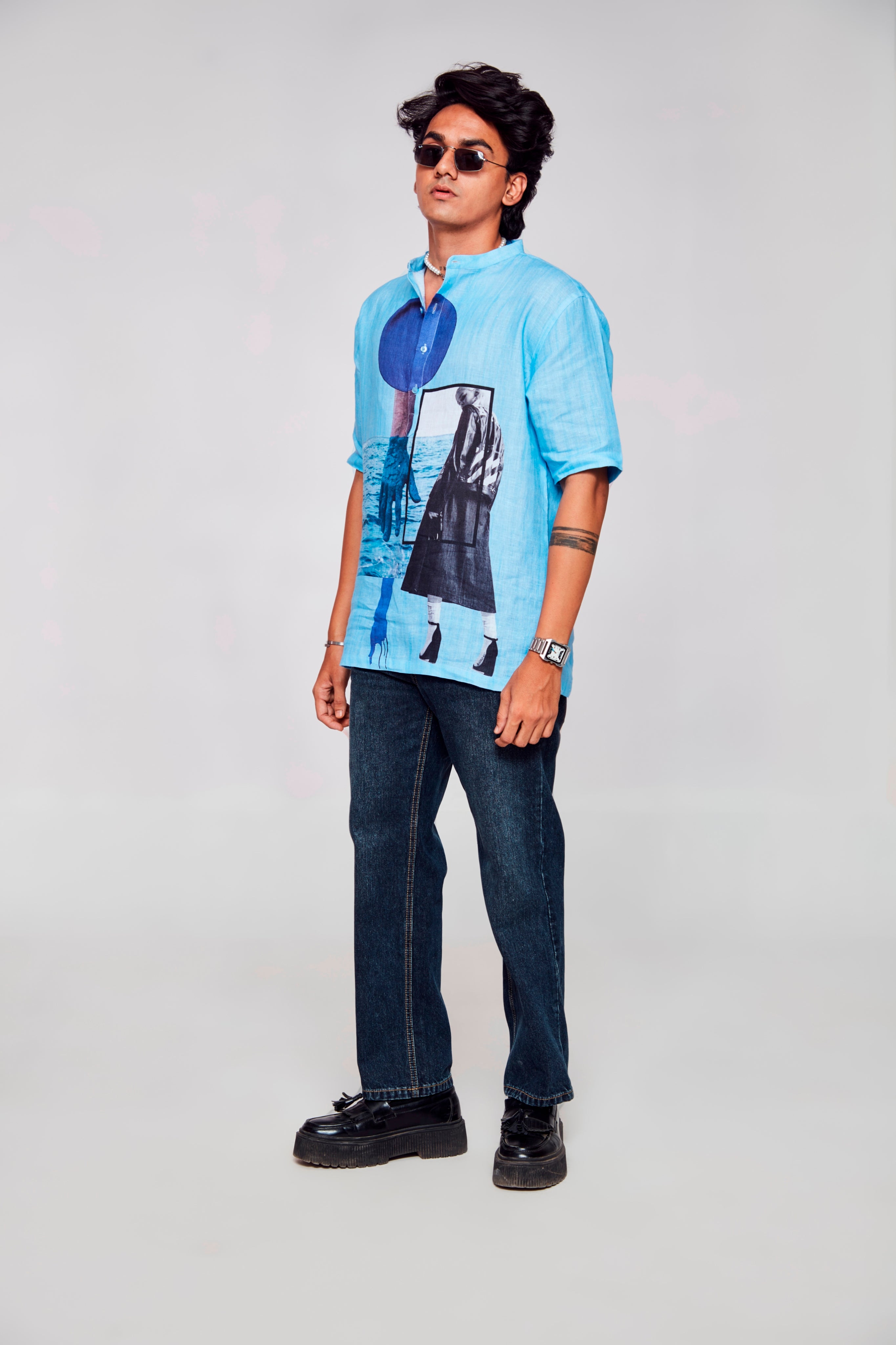 Seaside Serenity Pure Linen Short Sleeve kurta Unisex