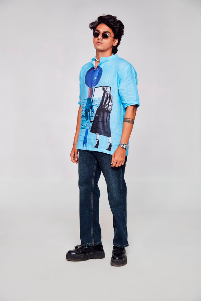 Seaside Serenity Pure Linen Short Sleeve kurta Unisex