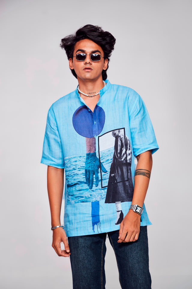 Seaside Serenity Pure Linen Short Sleeve kurta Unisex