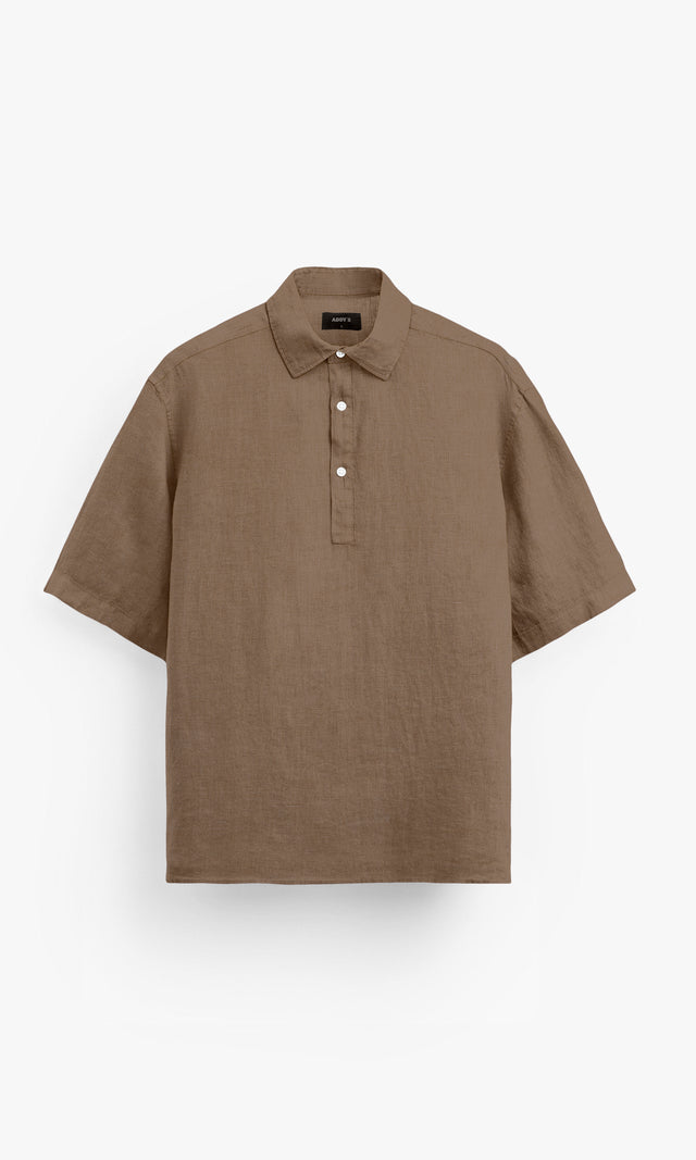 Chestnut Brown polo shirt Pure Linen Shirt, Office Wear, Regular Wear, Formal Wear, Digital Printed Shirt, shirt for men, shirt for women, shirts for men, shirts for women, Short Sleeve shirt, satin Pure Linen shirt, beach wear shirt, party wear shirt