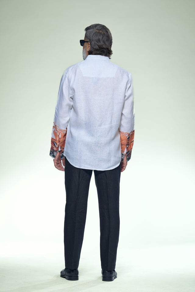 Canyon Horizon Pure Linen Full Sleeve Shirt - AddysForMen®