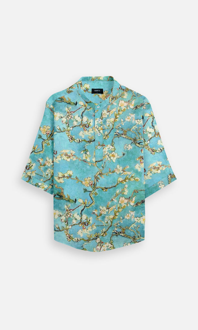 Trident Ripples (Pure Linen Kurta Style Shirt) - AddysForMen®️