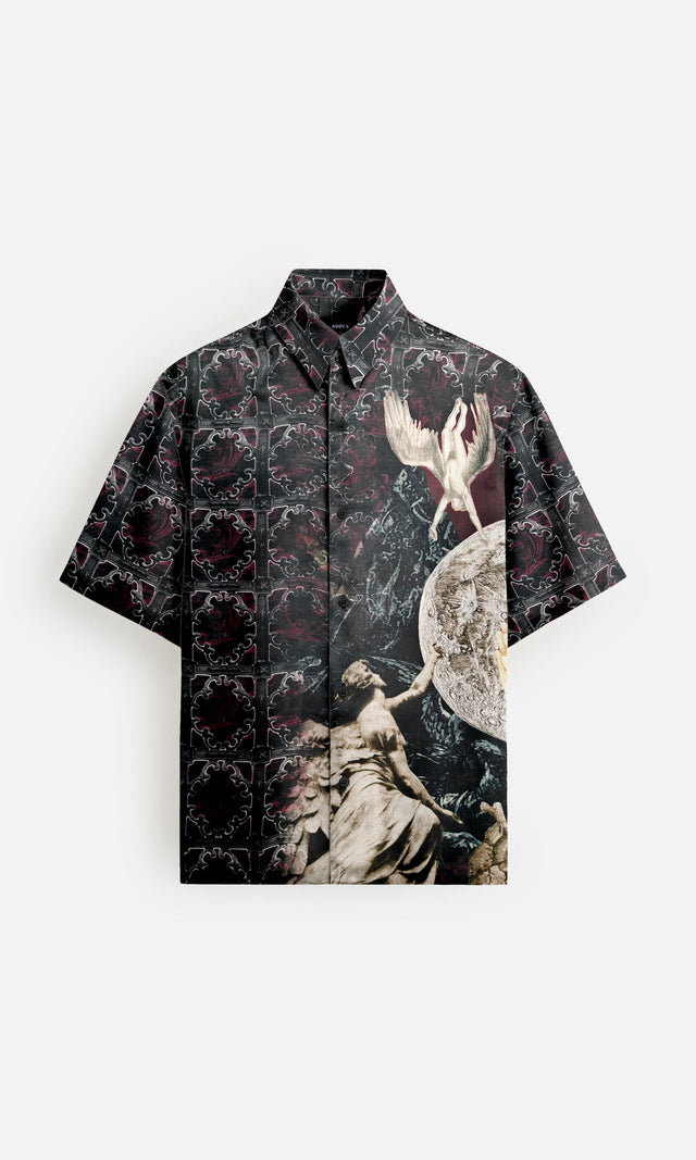 Shadow Horizon Pure Bemberg Satin Short Sleeve Shirt