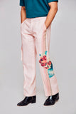 Pink day :Pure Linen Wide Leg Loose Fit Pant