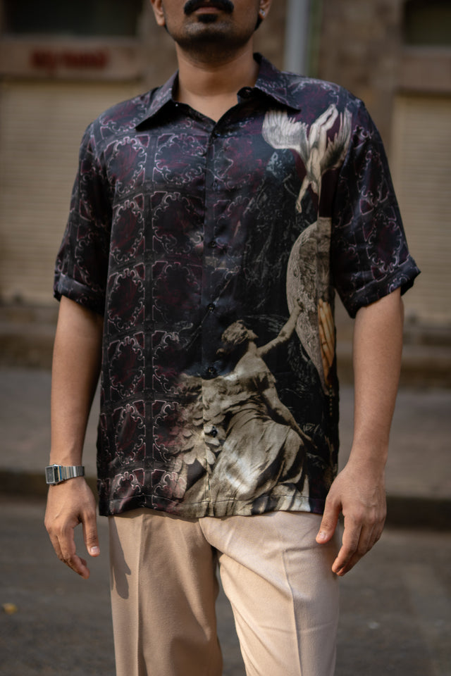 Shadow Horizon Pure Bemberg Satin Short Sleeve Shirt