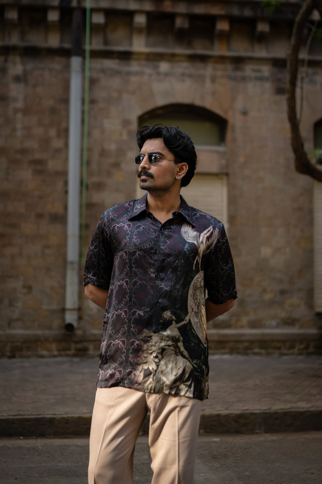 Shadow Horizon Pure Bemberg Satin Short Sleeve Shirt