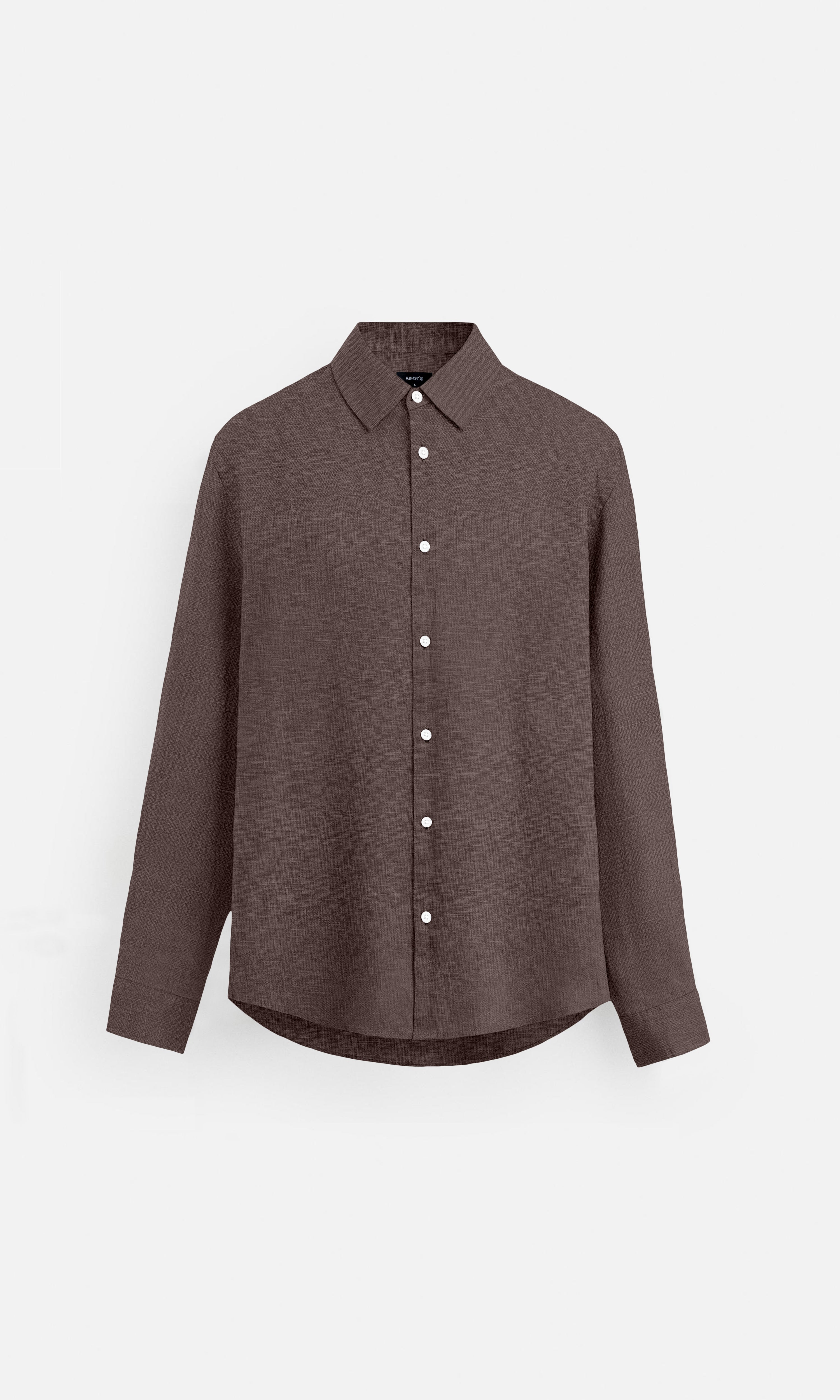 Rich Cocoa Pure Linen full Sleeve Shirt - AddysForMen®