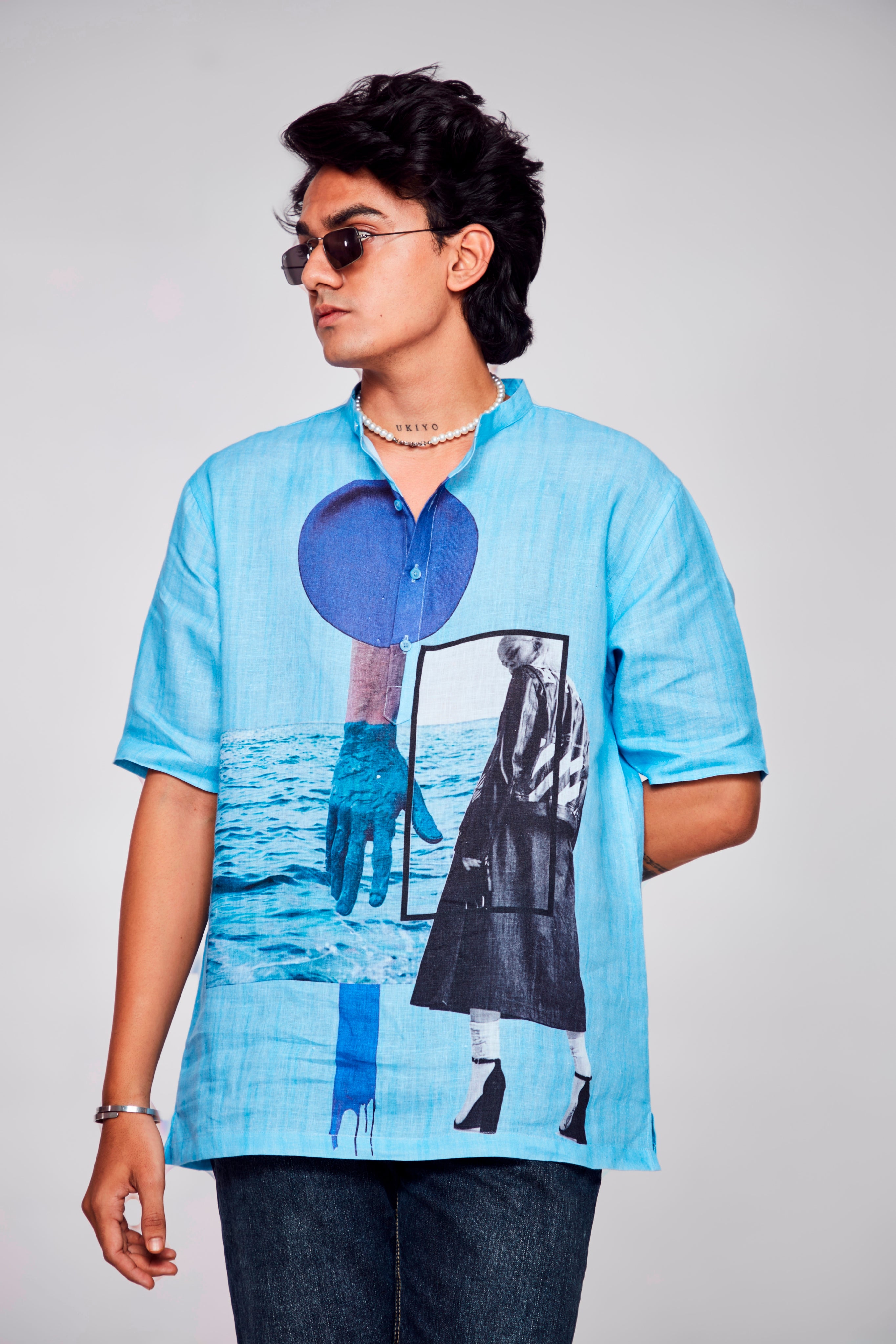 Seaside Serenity Pure Linen Short Sleeve kurta Unisex