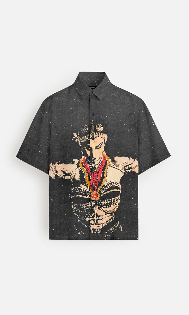 Warrior Spirit Pure Satin Linen Short Sleeve Shirt