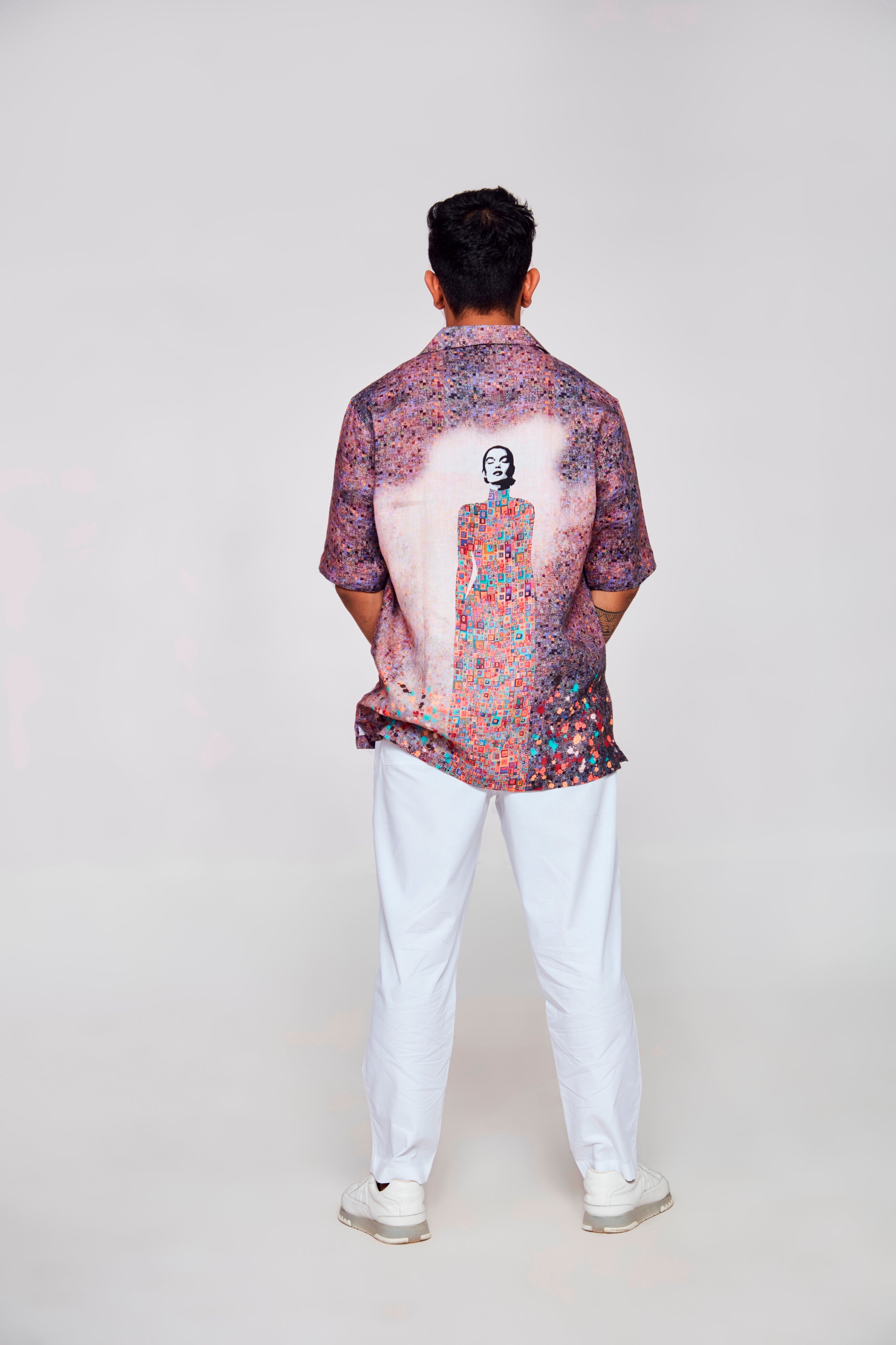 Digitally Embodied : Unveiling Humanity Through Virtual Realms - Pure Linen Cuban Coller Shirt