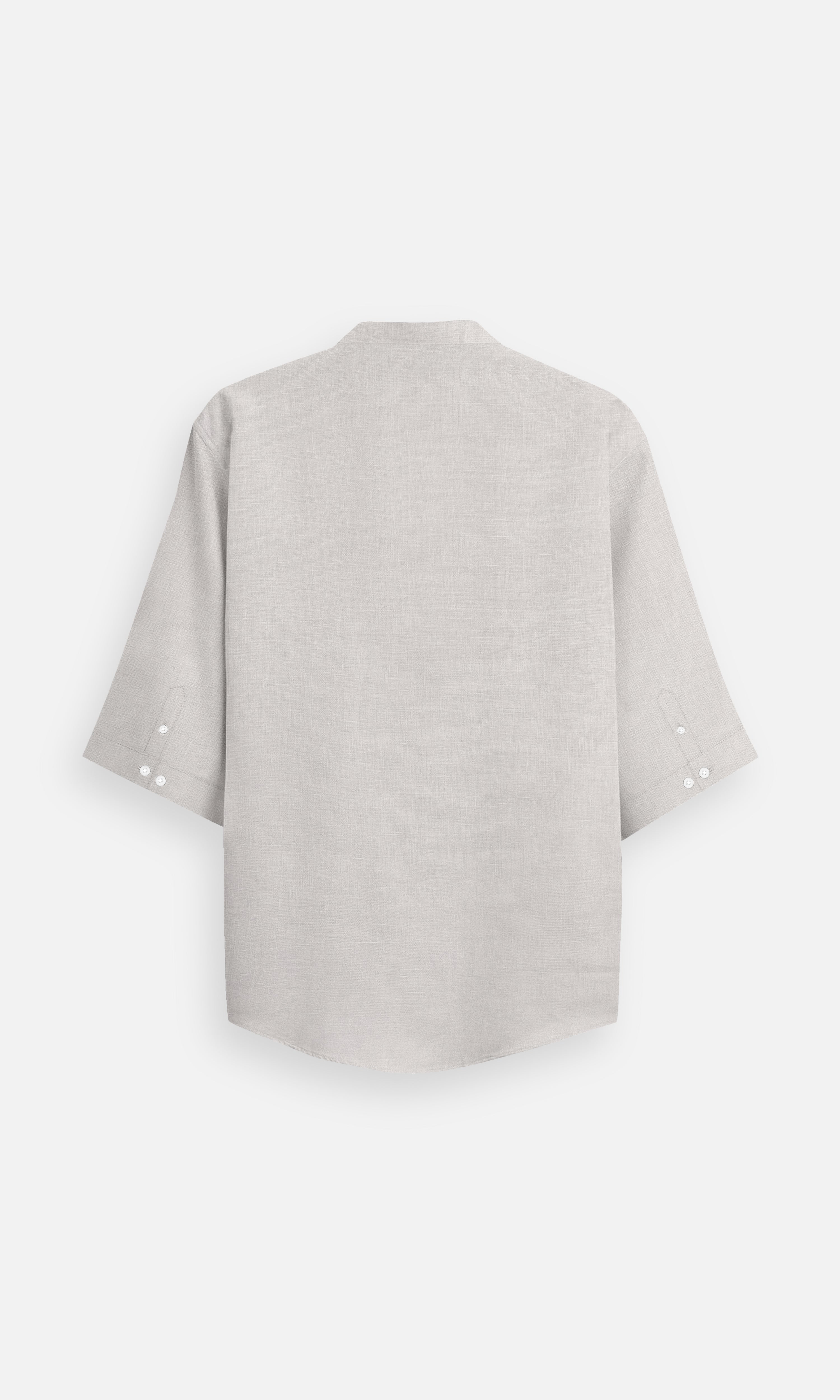 Classic Beige Pure Linen Kurta Style Shirt - AddysForMen®