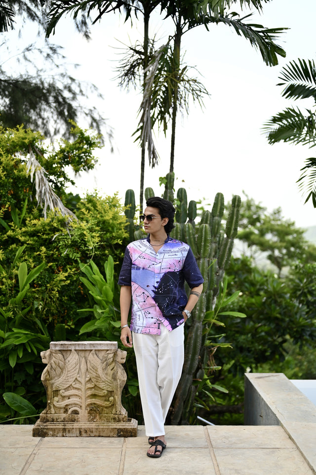 "Stellar Infusion : Unveiling the Wonders of the Universe - Short Sleeve Shirt"