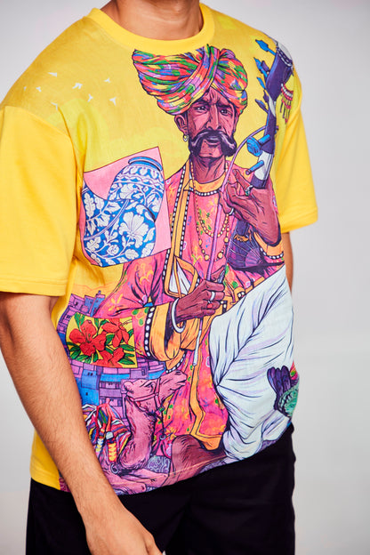 Vibrant Fusion : Rich Culture and Diversity of India - Oversize Linen Tshirt
