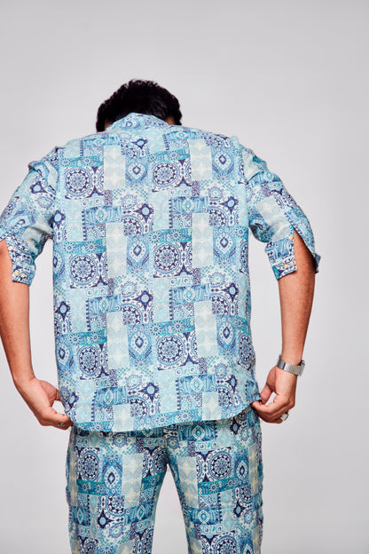 Screen Sleek : The Contemporary 3/4 Sleeve Pure Linen Kurta Style Shirt