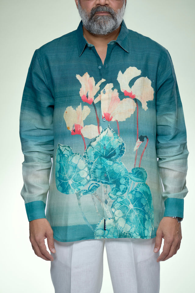 Lotus Art Pure Linen Full Sleeve Shirt - AddysForMen®