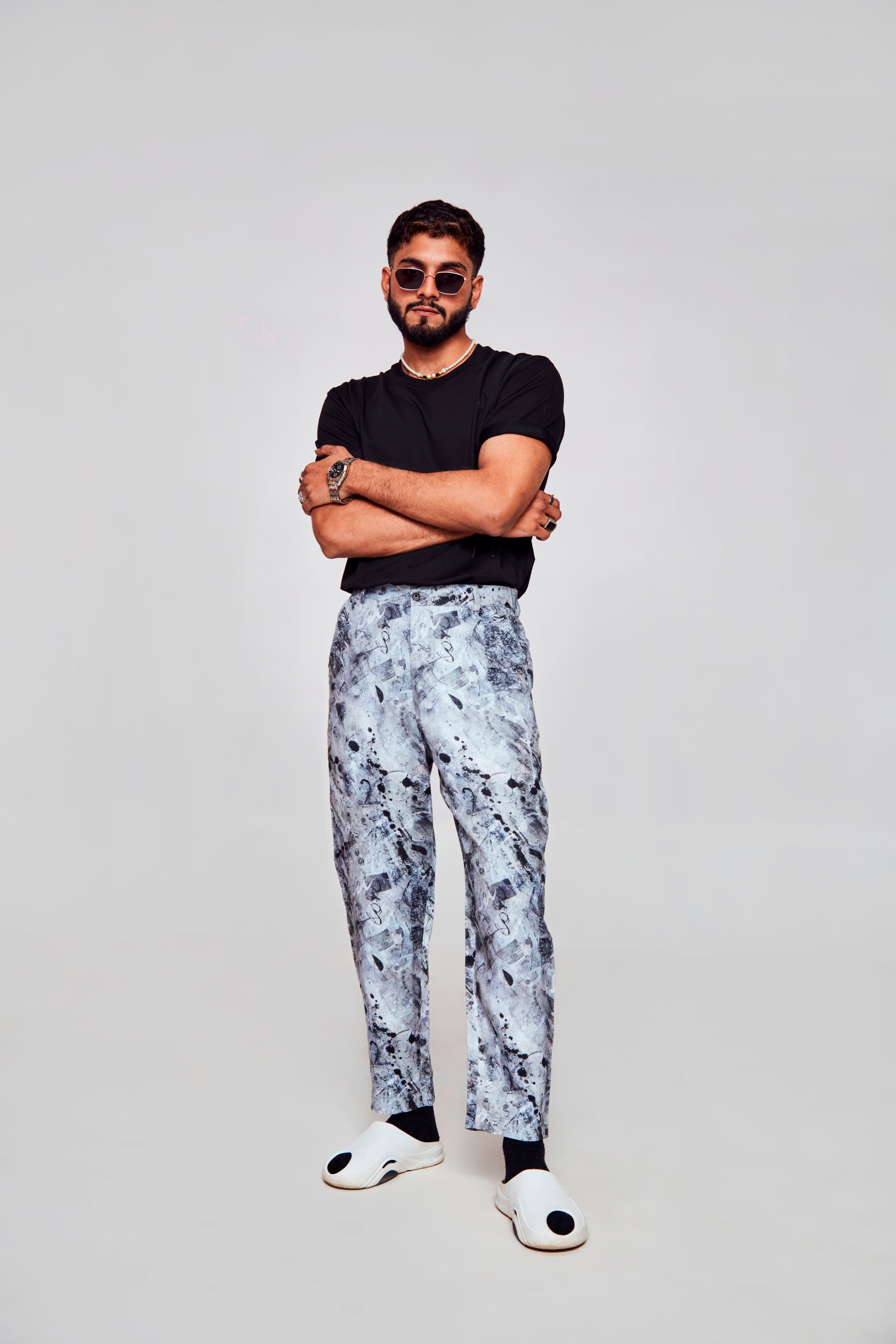 White storm :Pure Linen Loose Tapered Fit Pant