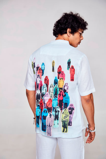 Tech Portrait : Connection to Human Creativity and Work - Pure Linen Short Sleeve Shirt