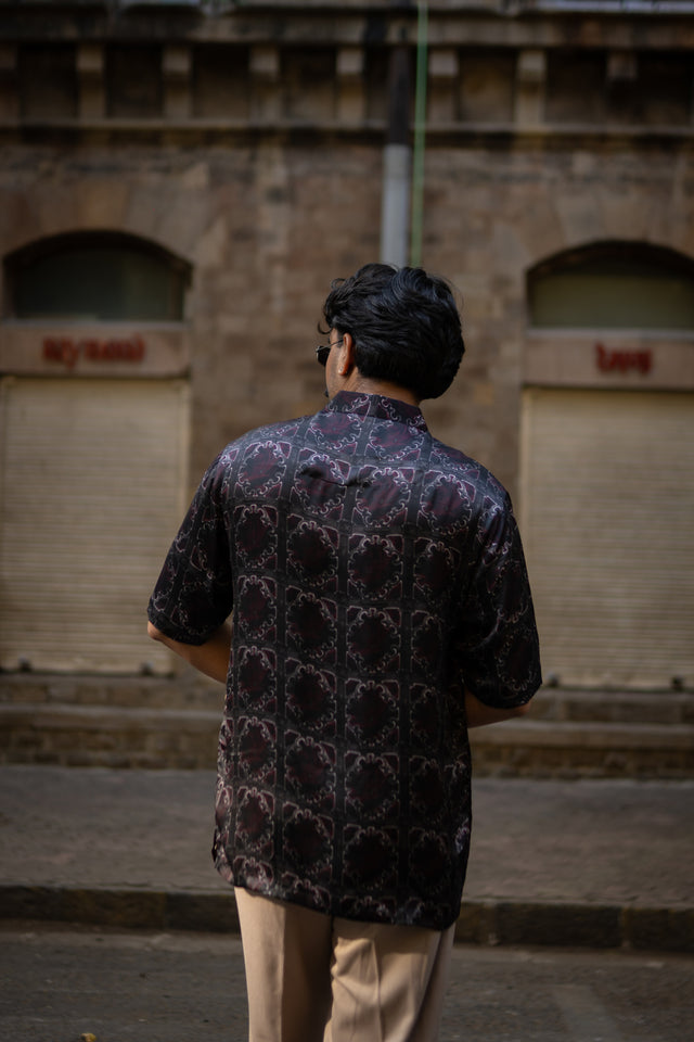 Shadow Horizon Pure Bemberg Satin Short Sleeve Shirt