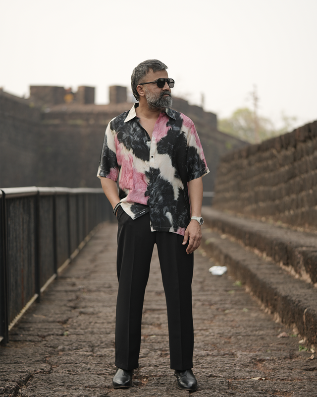 Abstract Fade Pure Bemberg Satin Short Sleeve Shirt