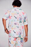Chromatic Elegance : Embraces a Kaleidoscope Wardrobe - Pure Linen Cuban Coller Shirt