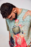 Soulful Pixels : Merge of Technology and Human Expression - Oversize Linen Tshirt