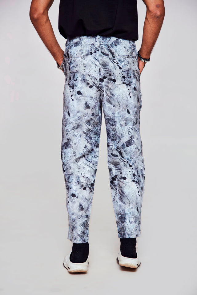 White storm :Pure Linen Loose Tapered Fit Pant