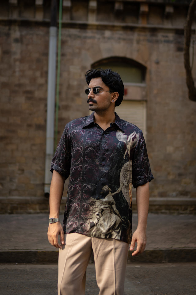 Shadow Horizon Pure Bemberg Satin Short Sleeve Shirt