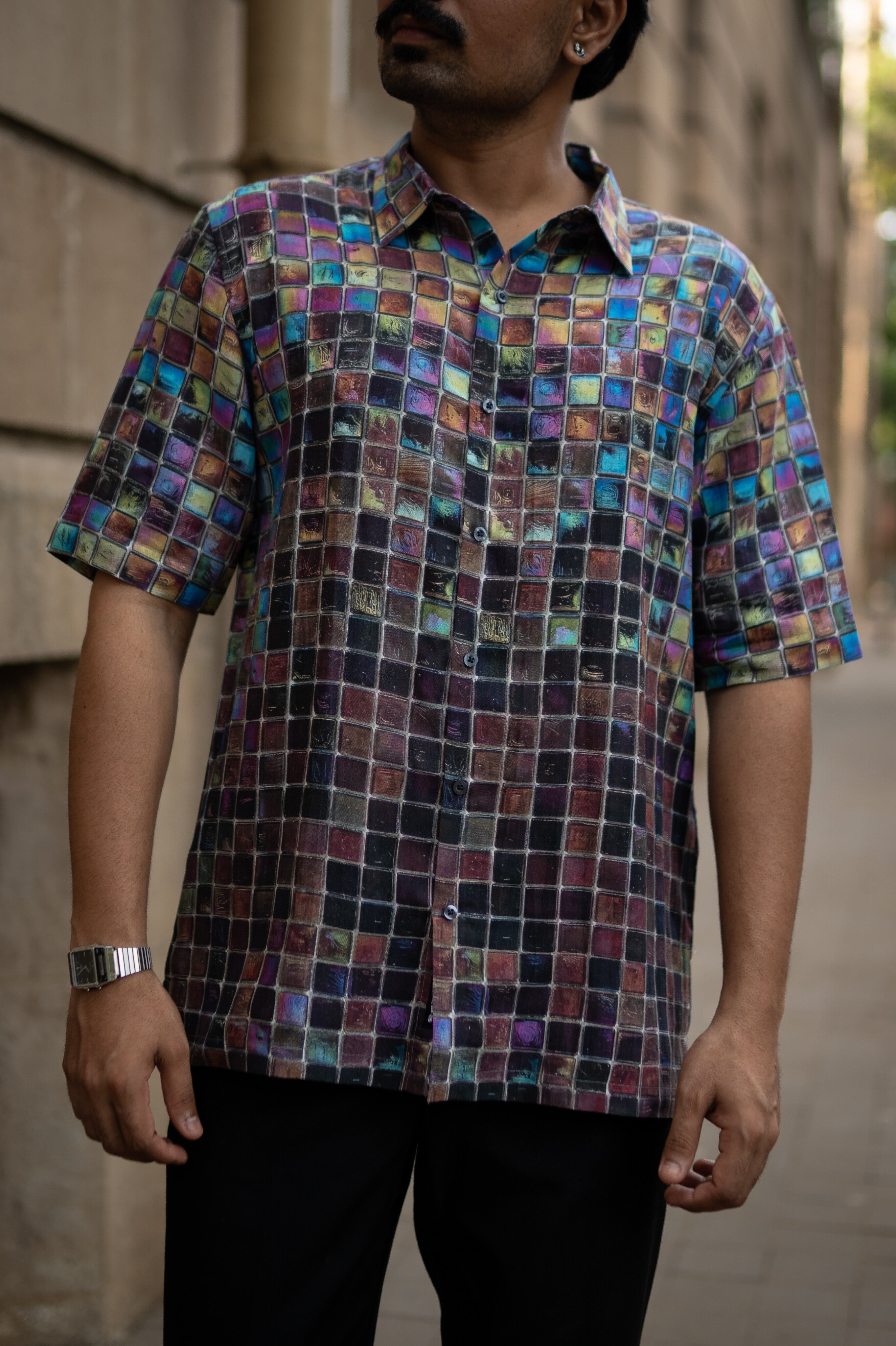 Urban Spectrum Pure Satin Linen Short Sleeve Shirt