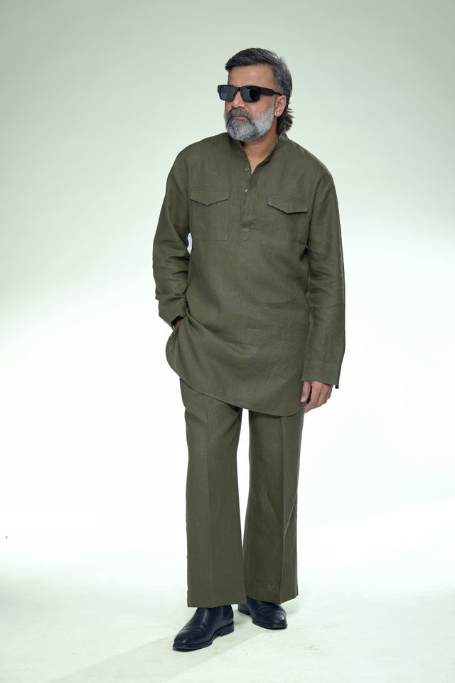 Zen Archive: Minimalist Pure Linen Kurta Set - AddysForMen®️