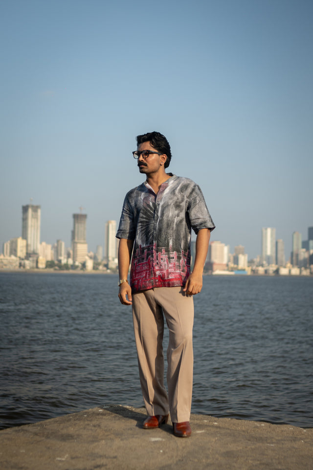 Smoke Wave Unisex (Pure Linen Short Sleeve Shirt) - AddysForMen®