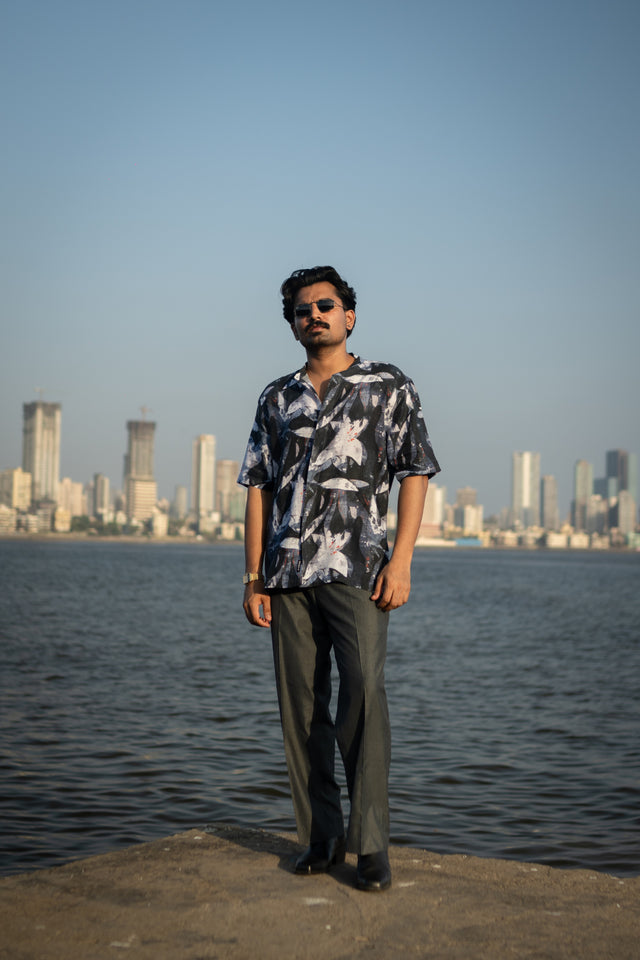 Abstarct Bloom Unisex (Pure Linen Short Sleeve Shirt) - AddysForMen®