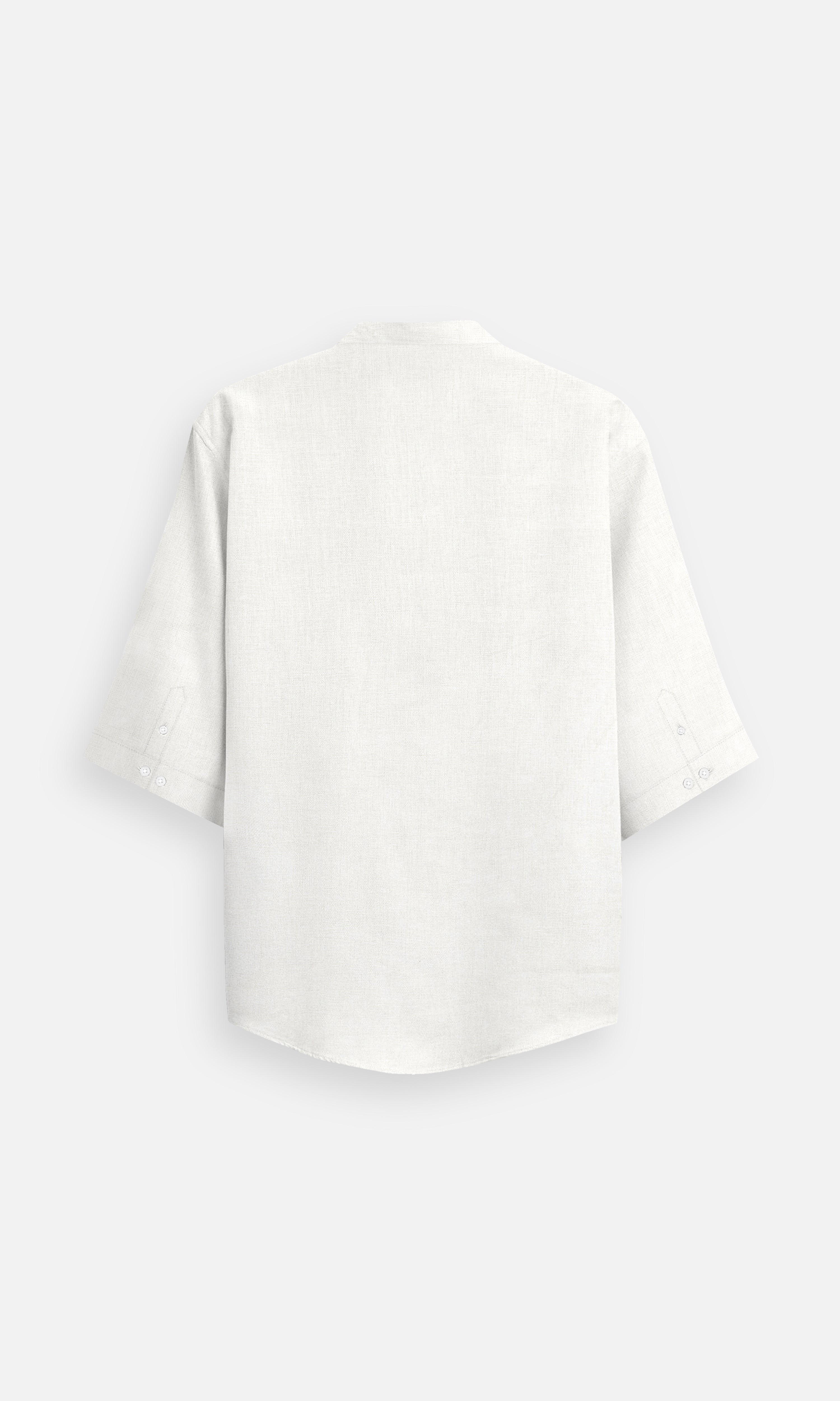 Off White Pure Linen Kurta Style Shirt - AddysForMen®