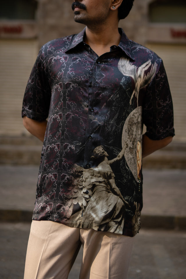 Shadow Horizon Pure Bemberg Satin Short Sleeve Shirt