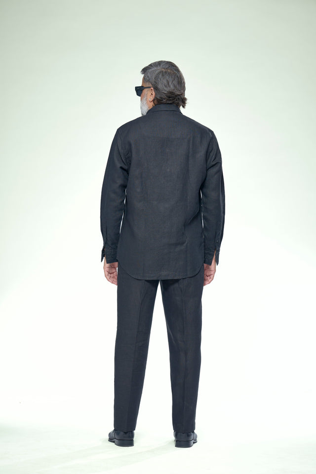 Royal Khatli : 10-Hour Hand Embroidered Pure Linen Half Sleeve Shirt - AddysForMen®️