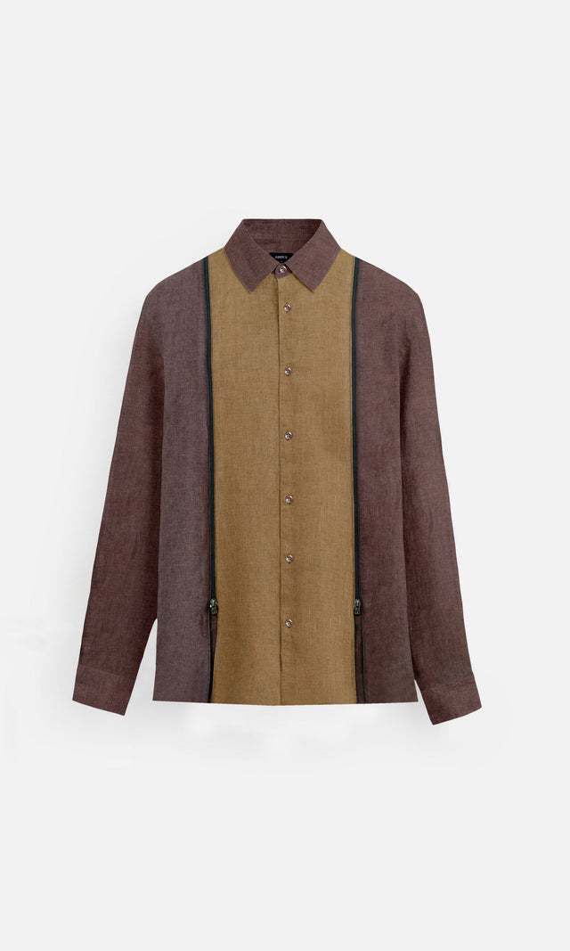 Bronze Horizon Pure Linen Designer Shirt
