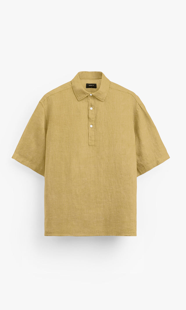 Golden Mustard polo shirt Pure Linen Shirt, Office Wear, Regular Wear, Formal Wear, Digital Printed Shirt, shirt for men, shirt for women, shirts for men, shirts for women, Short Sleeve shirt, satin Pure Linen shirt, beach wear shirt, party wear shirt
